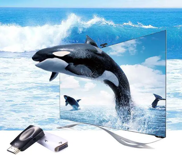 Alt view image 7 of 7 - Jansicotek HDMI to VGA Converter Gold-Plated Active HD 1080P Female to Female Adapte with 3.5mm Audio  for Computer, Desktop, Laptop, PC, Monitor, Projector, HDTV, Raspberry Pi, Xbox and More - Black
