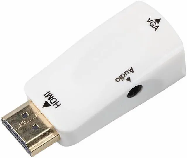 Alt view image 2 of 7 - Jansicotek HDMI to VGA Adapter Converter Male to Female with 3.5mm Audio Port Support HD 1080P  for Computer, Desktop, Laptop, PC, Monitor, Projector, HDTV, Raspberry Pi, Roku, Xbox and More - White