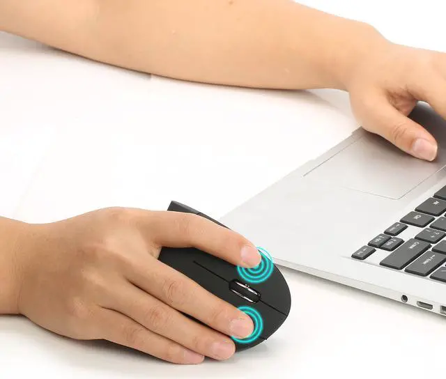 Alt view image 6 of 8 - HXSJ Vertical Mouse 2.4G Wireless Mouse Rechargeable Mouse Built-In 600 MA Battery Adjustable 2400Dpi for Windows 7/8/Vista/XP/2000 suitable for Office&Games -Black