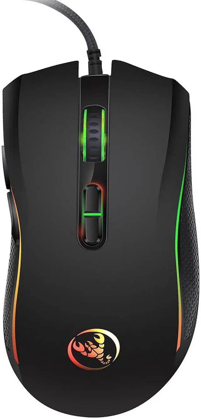 Alt view image 2 of 7 - HXSJ A869 Max-3200DPI 7 Buttons Mice 7 Colors LED Optical USB Wired Mouse Optical Gaming Mouse for Deskbook Laptop Game Mouse