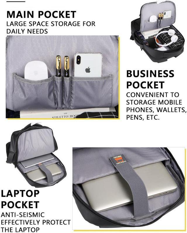 Jansicotek Campus Backpack Women Men Lightweight Laptop Backpack 15.6 Inch  Slim Ultra-Light and Compact School Work Shoulder Bag for Casual Daypack  Travelling, Black 