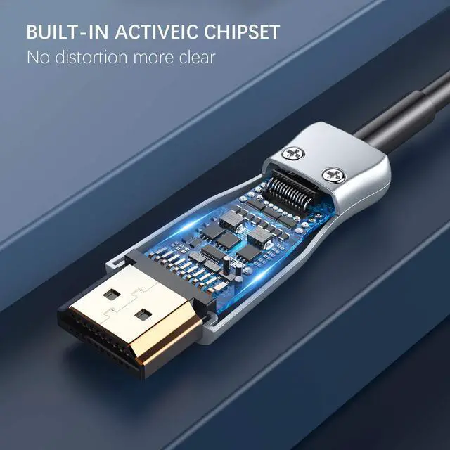 Alt view image 3 of 7 - Jansicotek 1/2/3/5/10/20/30/50M Fiber Optic HDMI Cable,4K Optical HDMI Cable Supports 4K@60Hz, 4:4:4/4:2:2/4:2:0, HDR, HDCP2.2, ARC, 3D, High Speed 18Gbps,Slim and Flexible Active HDMI Cable, 1M/3.3ft