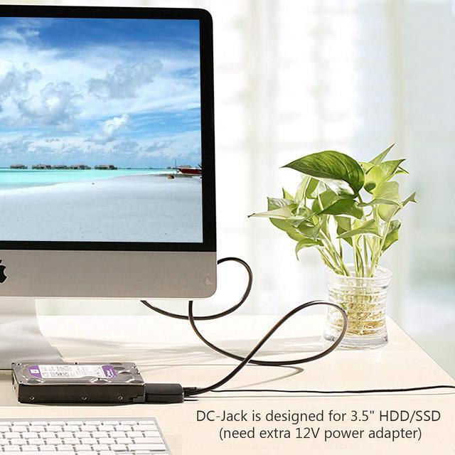 Alt view image 7 of 7 - Jansicotek Type-C/USB 3.0 to SATA Converter for Universal 2.5"/3.5" SATA HDD/SDD Hard Drive Disk, Hard Drive Adapter with 12V/2A Power Adapter & USB 3.0 Converter (FXHU.00111FX01002)