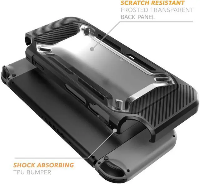 Alt view image 6 of 7 - Jansicotek Case Cover for Nintendo Switch, [Heavy Duty] Slim Rubberized [Snap on] Hard Case Cover for Nintendo Switch release, Comeing with Nintendo Switch case (Black)