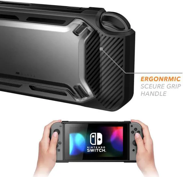 Alt view image 4 of 7 - Jansicotek Case Cover for Nintendo Switch, [Heavy Duty] Slim Rubberized [Snap on] Hard Case Cover for Nintendo Switch release, Comeing with Nintendo Switch case (Black)