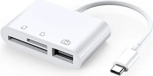 Alt view image 2 of 7 - Jansicotek USB C to SD Card Reader, 3 in 1 USB C to USB OTG Adapter, Type C Micro SD Card Adapter, USB Camera Connection Kit for New iPad Pro 11"/12.9" 2018, MacBook Pro, ChromeBook, XPS and More