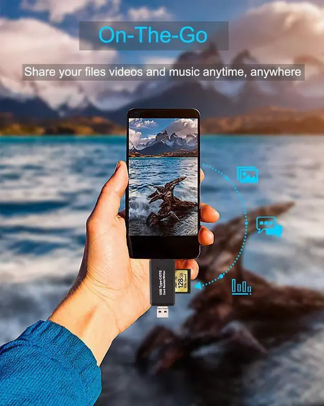 Alt view image 5 of 7 - Jansicotek 3-in-1 USB2.0/Type-C/Micro-USB SD Card Reader, USB2.0 Type-C SD Card Reader OTG Adapter for SDXC, SDHC, SD, MMC, RS- MMC, Micro SDXC, Micro SD, Micro SDHC Card and UHS-I Cards