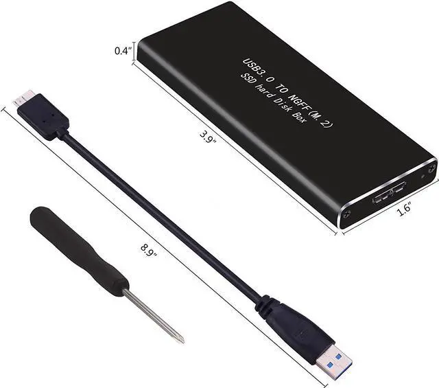 Alt view image 3 of 7 - Jansicotek M.2 SSD Enclosure, M.2 SATA SSD to USB 3.0 External SSD Reader Converter Adapter Enclosure with UASP, Support NGFF M.2 2280 2260 2242 2230 SSD with Key B/Key B+M