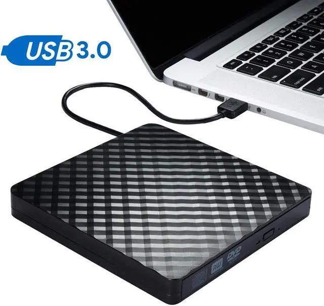 Main image of Jansicotek External DVD Drive USB 3.0, Ultra-Slim CD DVD +/-RW Drive, DVD/CD ROM Rewriter Burner Writer for MacBook, Laptop, Notebook, PC Computer -Black