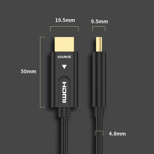 Alt view image 3 of 7 - Jansicotek HDMI Cable Optical Fiber HDMI 2.0b Cable 4K 60HZ 3D 1m 2m 3m 5m 10m 15m 20m 25m 30m 50m 100m for HD TV LCD Laptop PS3 Projector Computer (3M,10ft)
