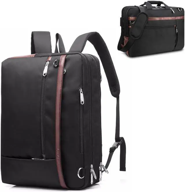 Main image of CoolBELL Convertible Backpack Shoulder Bag Messenger Bag Laptop Case Business Briefcase Leisure Handbag Multi-Functional Travel Rucksack Fits 17.3 Inch Laptop for Men/Women (CB-5506 Black)