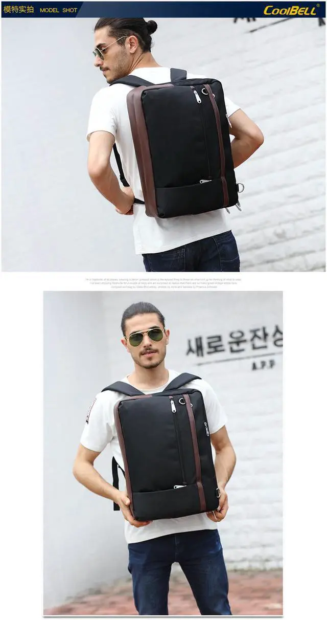 Alt view image 6 of 7 - Jansicotek 17.3 Convertible Backpack Shoulder Bag, Large Gaming Laptops Backpack, Water Resistant Suiltable for Traveling & Business ,  (CB-5506 Black)