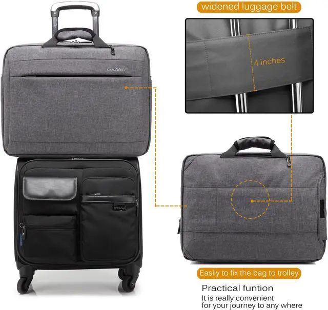 Alt view image 5 of 7 - CoolBELL Convertible 15.6 Inch Laptop Backpack 3 in 1 Travel Busniess Multi-functional Shoulder Briefcase Water Repellent College School Computer Bag, CB-5501 Gray