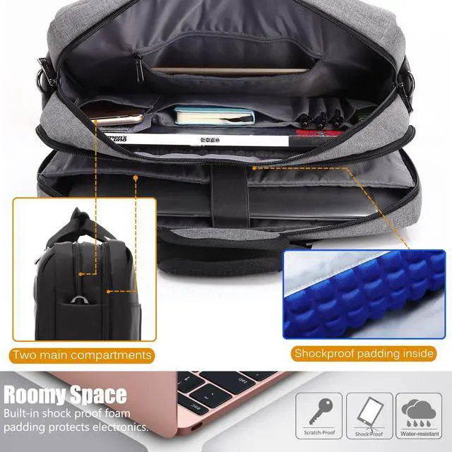 Alt view image 4 of 7 - CoolBELL Convertible 15.6 Inch Laptop Backpack 3 in 1 Travel Busniess Multi-functional Shoulder Briefcase Water Repellent College School Computer Bag, CB-5501 Gray