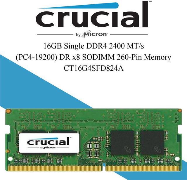 Crucial 16GB DDR4-2400 (PC4-19200) SO-DIMM Memory Module