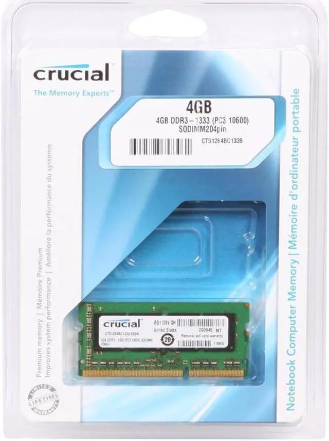 Alt view image 4 of 4 - Crucial CT51264BC1339 4GB DDR3 SDRAM Memory Module