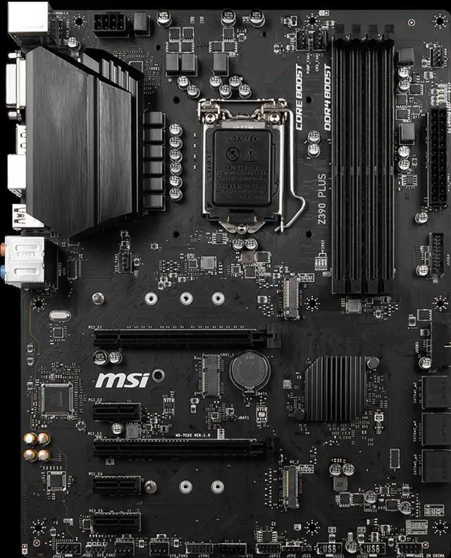 Alt view image 6 of 6 - MSI Z390 PLUS LGA 1151 Intel Z390 Desktop Gaming PC Motherboard DDR4 128GB PCI-E 3.0 2×M.2 HDMI USB3.1 Core i7 9700KF 9700K CPUS