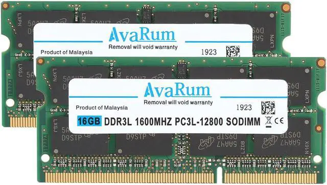 Main image of Avarum RAM equal to 32GB (2 x 16GB) 204-Pin DDR3 SO-DIMM DDR3L 1600 (PC3L 12800) Laptop Memory Model CT2KIT204864BF160B