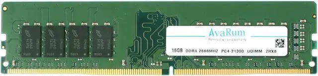 Main image of Avarum RAM equal to 16GB 2666 MT/S 288-Pin DDR4 SDRAM UDIMM (PC4-21300) Memory Module, CL19, Unbuffered, Dual Ranked x8, Non-ECC, 1.2V