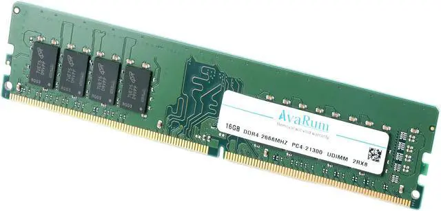 Alt view image 2 of 7 - Avarum RAM equal to 16GB 2666 MT/S 288-Pin DDR4 SDRAM UDIMM (PC4-21300) Memory Module, CL19, Unbuffered, Dual Ranked x8, Non-ECC, 1.2V