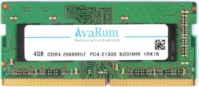 Alt view image 5 of 7 - Avarum RAM equal to 4GB Single DDR4 2666 MT/s (PC4-21300) CL19 x8 SODIMM 260-Pin Memory - CT4G4SFS8266