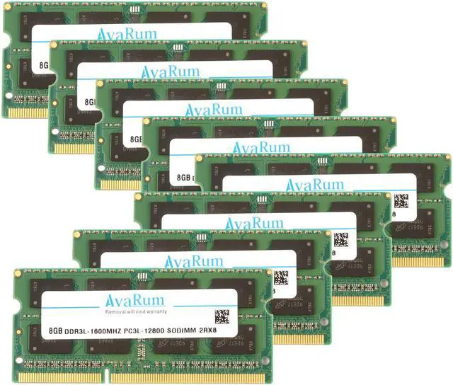 Main image of Avarum RAM equal to  64GB (8 x 8GB) 204-Pin DDR3 SO-DIMM DDR3L 1866 (PC3L 14900) Laptop Memory Model CT102464BF186D 64GB (8 x 8GB) 11