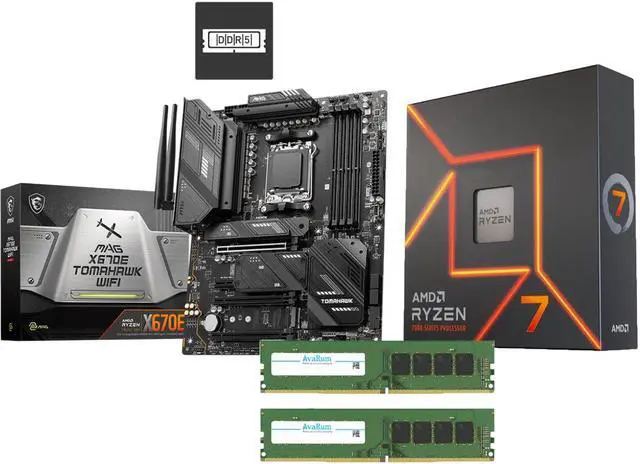 Main image of Avarum 16GB DDR5 5200 (PC5 41600) MAG X670E TOMAHAWK WIFI AM5 AMD X670E SATA 6Gb/s ATX Motherboard Ryzen 7 7800X3D 7000 Series 8-Core 4.2 GHz Socket AM5 120W AMD Radeon Graphics Desktop Processor