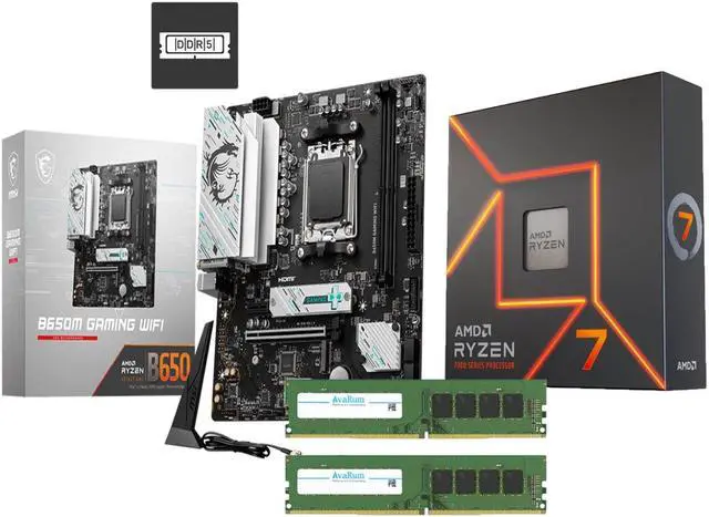 Main image of Avarum 16GB DDR5 5200 (PC5 41600) B650M WiFi AMD B650 SATA 6GB / S DDR5 Ryzen 7000 Micro ATX Motherboard Ryzen 7 7800X3D - Ryzen 7 7000 Series 8-Core 4.2 GHz Socket AM5 120W AMD Radeon Graphics Deskto