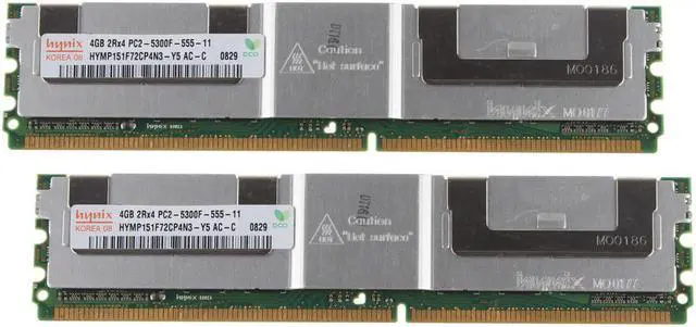 Main image of Hynix 2x4GB 8G DDR2-667MHZ PC2-5300F 2RX4 ECC FB-DIMM Server Memory