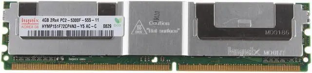 Alt view image 2 of 6 - Hynix 2x4GB 8G DDR2-667MHZ PC2-5300F 2RX4 ECC FB-DIMM Server Memory