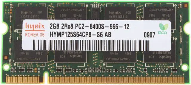 Alt view image 2 of 3 - Hynix 8GB (4X 2GB) 2Rx8 PC2-6400 DIMM DDR2 800Mhz 1.8V 200pin Laptop Memory RAM