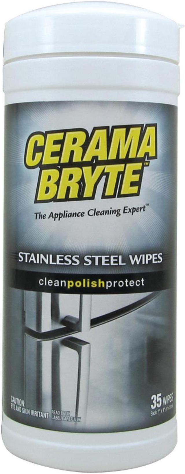 Cerama Bryte 48635 - Stainless Steel Cleaning Wipes, 35-ct