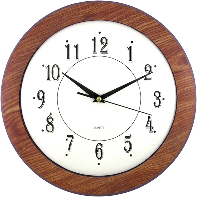 Main image of Timekeeper 6415 12" Wood Grain Round Wall Clock