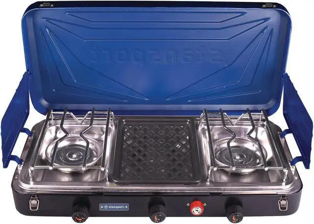 Alt view image 4 of 6 - Stansport 212-600-50 Outfitter Series 3-Burner Propane Stove