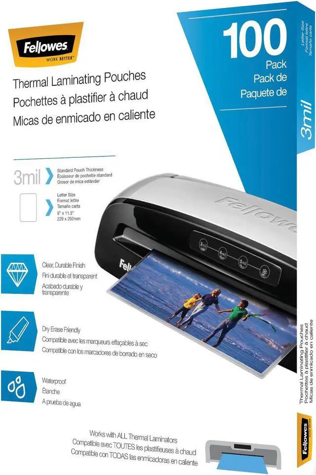 Alt view image 7 of 20 - Fellowes Laminating Pouches Letter Size Hot Pouch 9 x 11.5 3 mil 100 pack 5743301