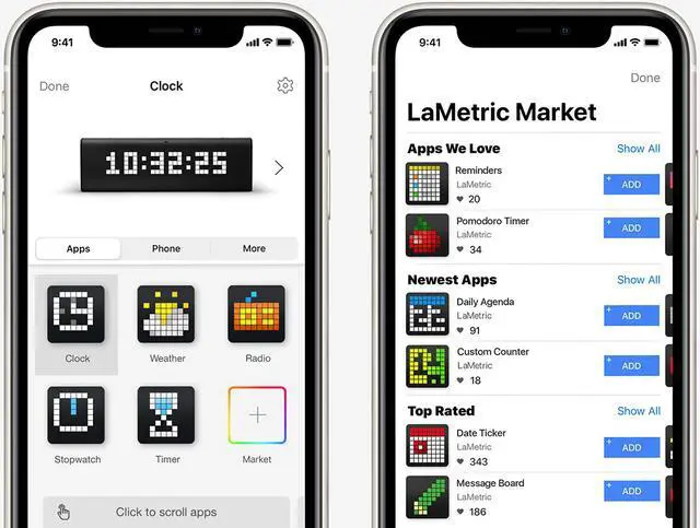 Alt view image 7 of 7 - LaMetric Time Wi-Fi Clock for Smart Home