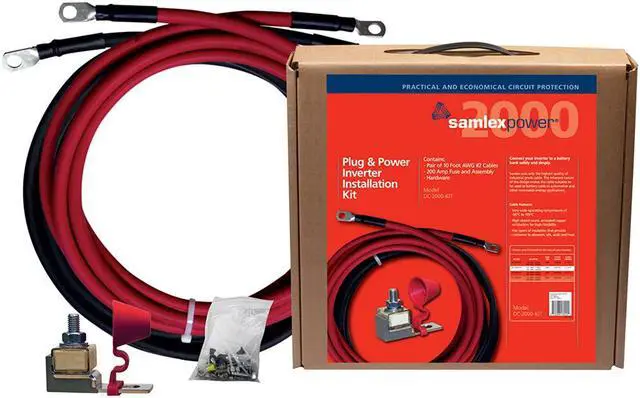 Alt view image 4 of 4 - Samlex DC-2000-KIT 2000W Inverter Install Kit