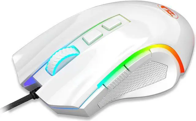 Alt view image 2 of 7 - White Wired Gaming Mouse, Redragon RGB Wired Gaming Mouse RGB Spectrum Backlit Ergonomic Mouse Griffin Programmable with 7 Backlight Modes up to 7200 DPI for Windows PC Gamers