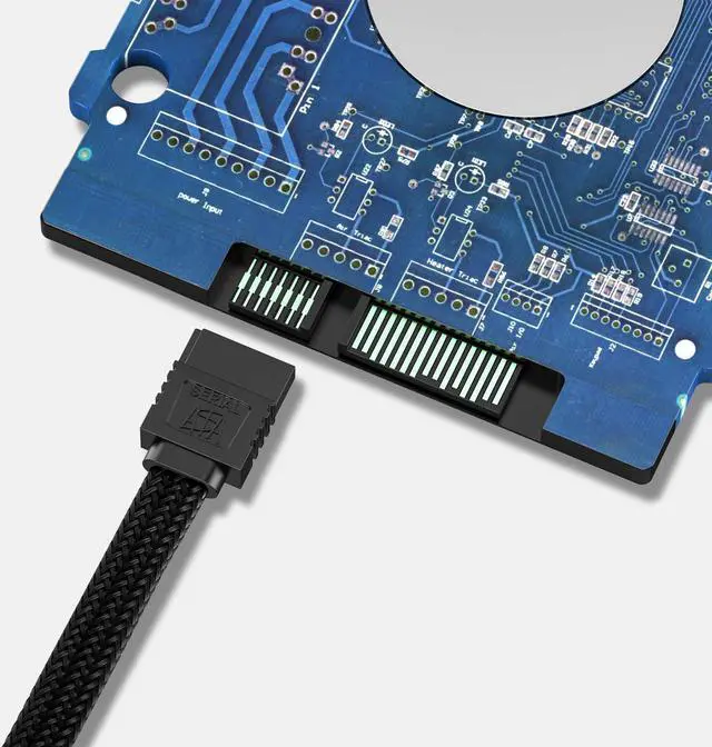 Alt view image 6 of 7 - Bailink 3 PACK SATA Cable SATA III 3 Pack 6Gbps Straight HDD SDD Nylon Braided Cable SATA Data Cable with Locking Latch 19.68 Inch for SATA HDD, SSD, CD Driver, CD Writer, Black