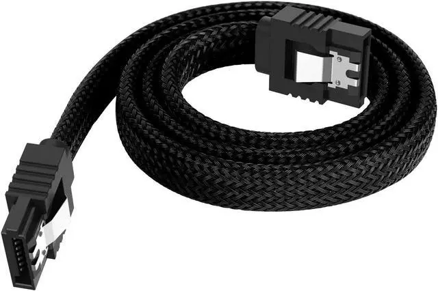 Alt view image 5 of 7 - Bailink 3 PACK SATA Cable SATA III 3 Pack 6Gbps Straight HDD SDD Nylon Braided Cable SATA Data Cable with Locking Latch 19.68 Inch for SATA HDD, SSD, CD Driver, CD Writer, Black