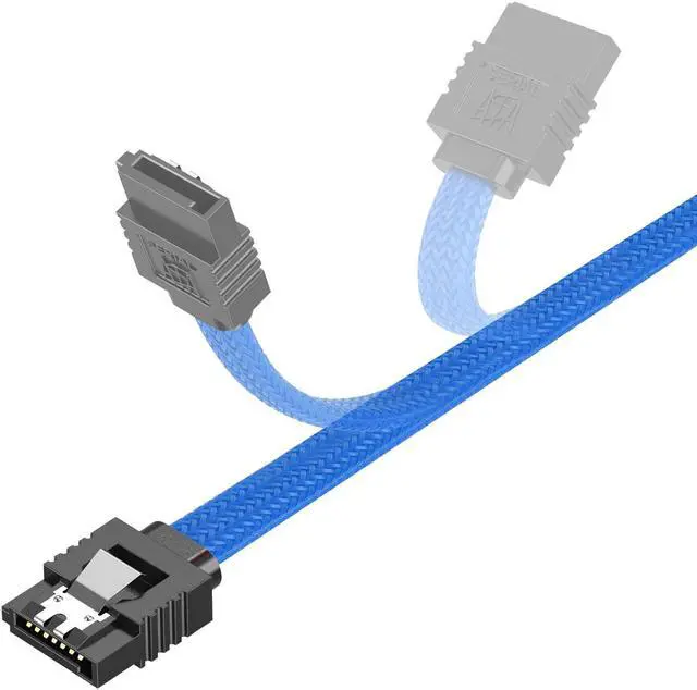 Alt view image 3 of 7 - Bailink 3 PACK SATA Cable SATA III 3 Pack 6Gbps Straight HDD SDD Nylon Braided Cable SATA Data Cable with Locking Latch 19.68 Inch for SATA HDD, SSD, CD Driver, CD Writer, Blue