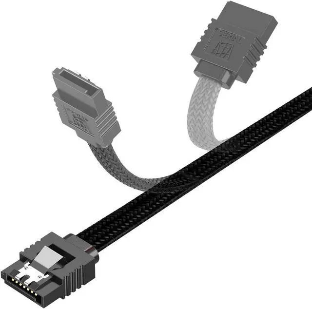 Alt view image 3 of 7 - Bailink 3 PACK SATA Cable SATA III 3 Pack 6Gbps Straight HDD SDD Nylon Braided Cable SATA Data Cable with Locking Latch 19.68 Inch for SATA HDD, SSD, CD Driver, CD Writer, Black