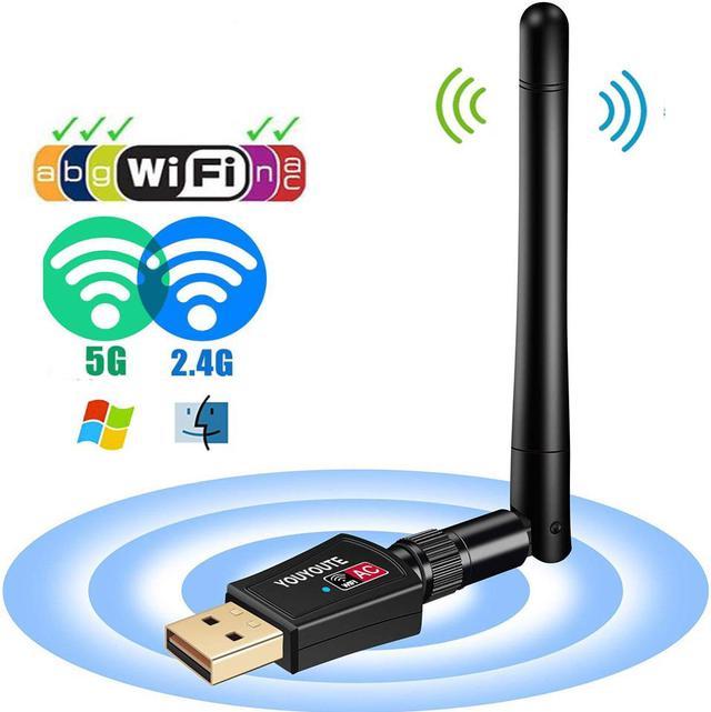WIFI Adapter 600Mbps Dual Band 2.4G 150Mbps 5G 433Mbps Wireless USB Wifi Adapter, 802.11AC/a/b/g/n AC600 High Gain Antenna Network Lan Card For Windows (32/64bits) MAC OS - Newegg.com