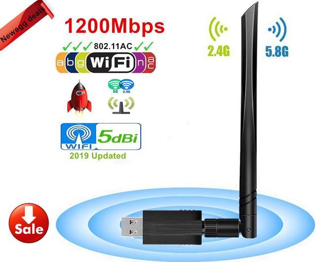  USB WiFi Adapter 1200Mbps for PC, Techkey Mini Wireless Network Adapter  USB 3.0 WiFi 802.11 ac with Dual Band 2.4GHz/300Mbps, 5GHz/866Mbps for  Desktop Laptop Windows XP/7/8/8.1/10/ Mac OS : Electronics