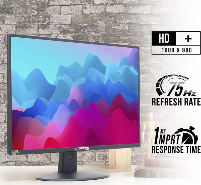 Alt view image 5 of 5 - 20" 1600 x 900 75Hz LED Monitor 2X HDMI VGA Built-in Speakers, sRGB 99% Machine Black (E209W-16003RT Series)