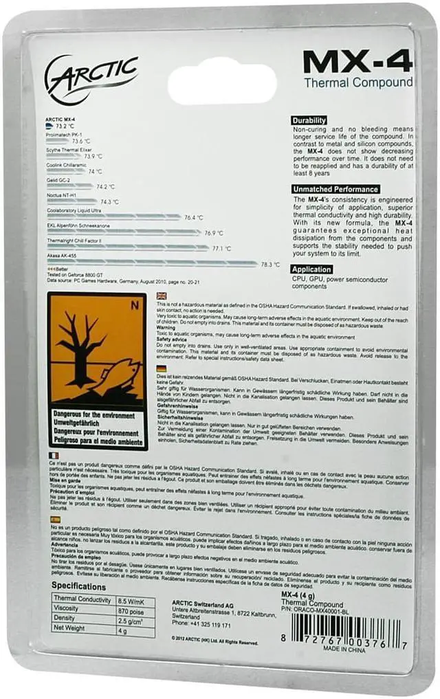 Alt view image 3 of 3 - ARCTIC MX-4 Thermal Compound Paste, Carbon Based High Performance, Heatsink Paste, Thermal Compound CPU for All Coolers, Thermal Interface Material - 4 Grams