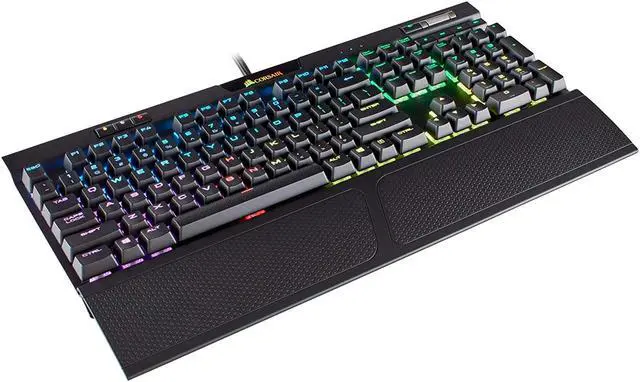 Alt view image 3 of 5 - High Performance RGB Mechanical Gaming Keyboard - CORSAIR K70 RGB MK.2 Keyboard, USB Passthrough & Media Controls - Tactile & Clicky - Cherry MX Blue - RGB LED Backlit