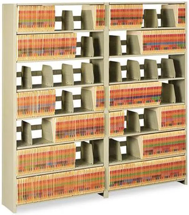 Alt view image 2 of 8 - Tennsco 1276PCSD Snap-Together Open Shelving Steel 6-Shelf Closed Starter Set 36 x 12 x 76 Sand
