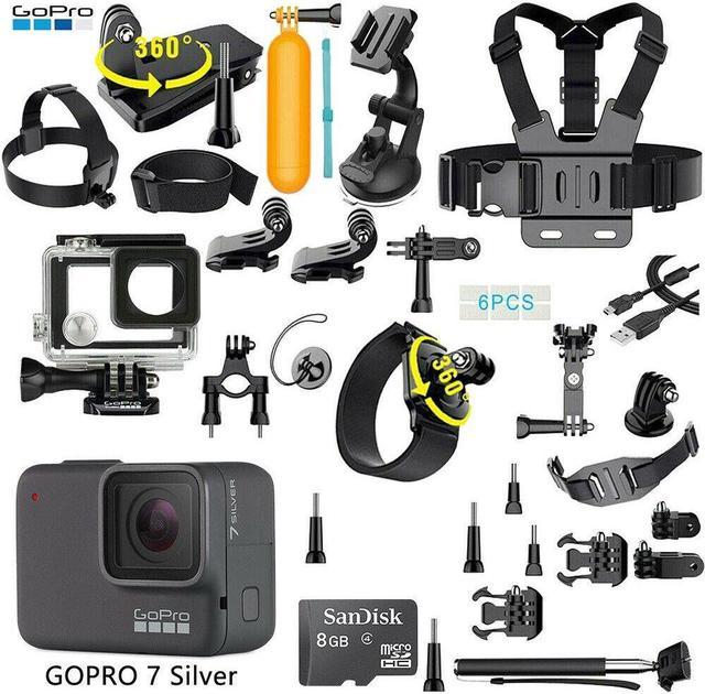 Refurbished: GoPro 7 Silver Edition Touch-Screen Camera + 40 PCS Sports Accessory - Newegg.com