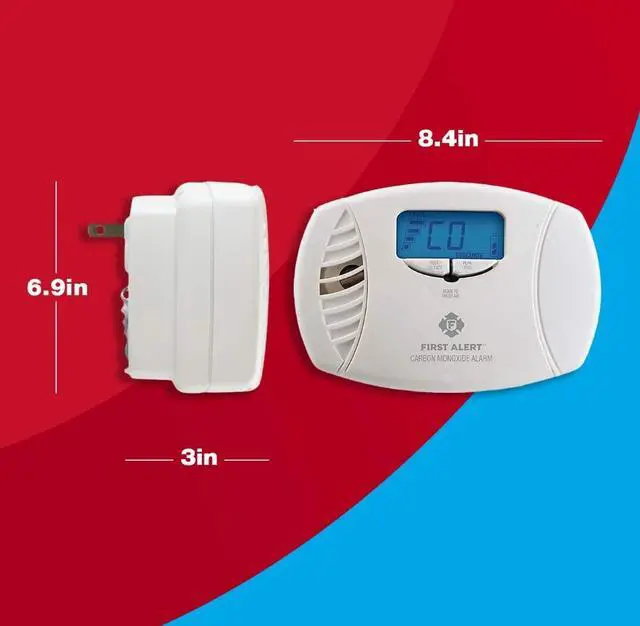 Alt view image 5 of 7 - First Alert CO615A Carbon Monoxide Plug-in Alarm with Battery Backup and Digital Display